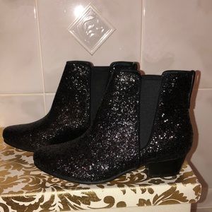 sole society glitter ankle booties